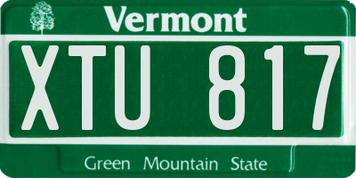 VT license plate XTU817