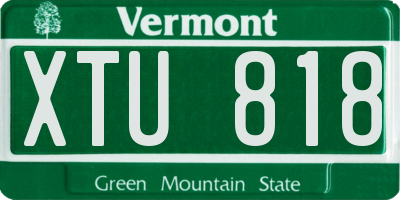 VT license plate XTU818