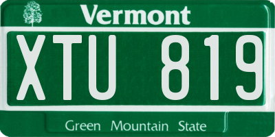 VT license plate XTU819