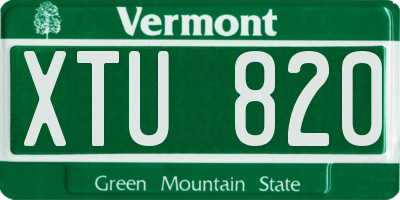 VT license plate XTU820