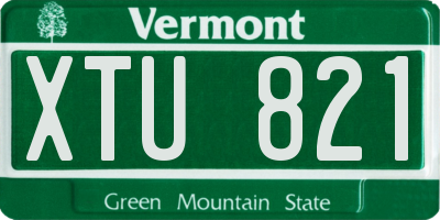 VT license plate XTU821