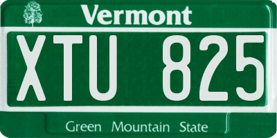 VT license plate XTU825
