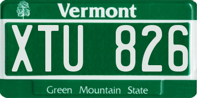 VT license plate XTU826