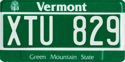 VT license plate XTU829