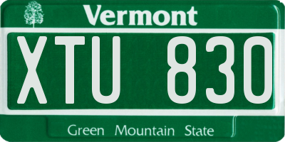 VT license plate XTU830