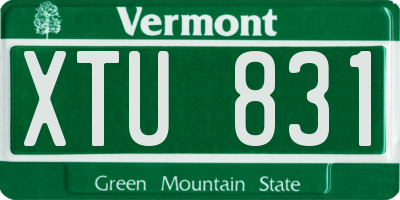 VT license plate XTU831