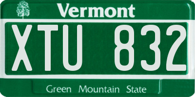 VT license plate XTU832