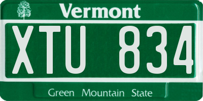 VT license plate XTU834