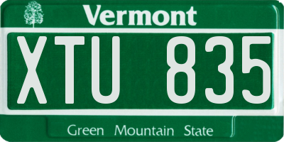 VT license plate XTU835