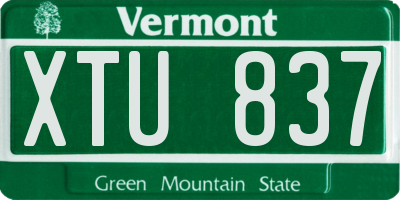 VT license plate XTU837