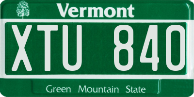 VT license plate XTU840
