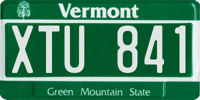 VT license plate XTU841