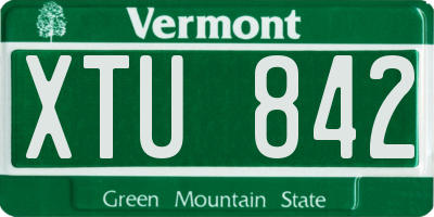 VT license plate XTU842