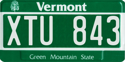 VT license plate XTU843