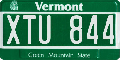 VT license plate XTU844