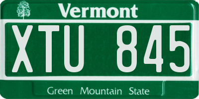 VT license plate XTU845