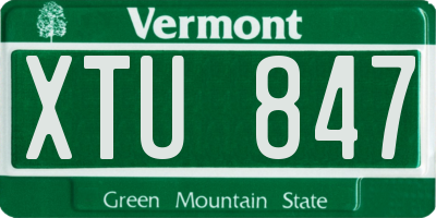 VT license plate XTU847