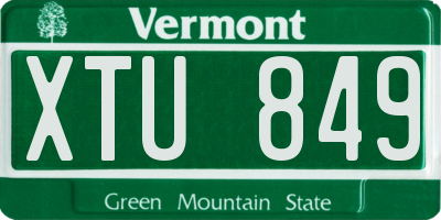 VT license plate XTU849
