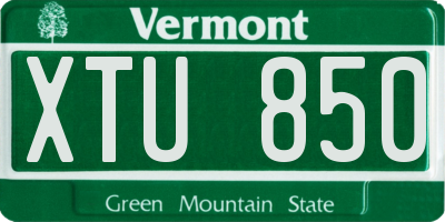 VT license plate XTU850