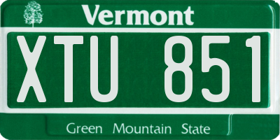 VT license plate XTU851