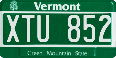 VT license plate XTU852