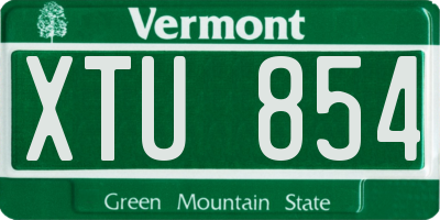 VT license plate XTU854