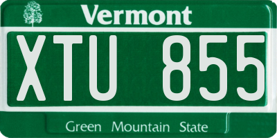 VT license plate XTU855