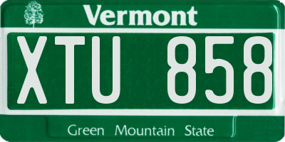VT license plate XTU858