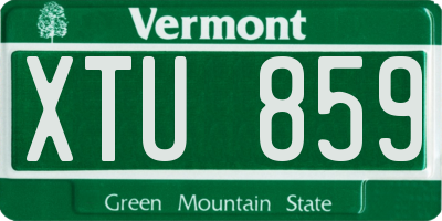 VT license plate XTU859