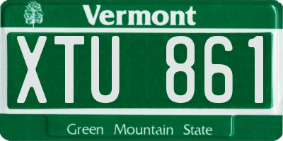 VT license plate XTU861