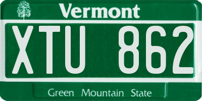 VT license plate XTU862