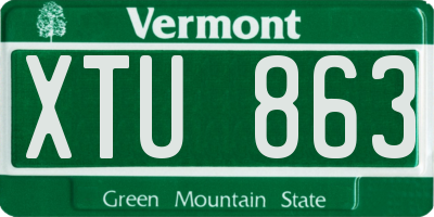 VT license plate XTU863
