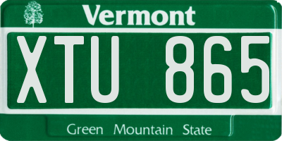 VT license plate XTU865