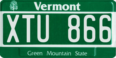VT license plate XTU866
