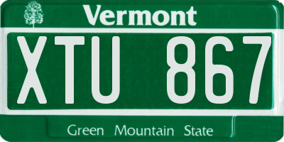 VT license plate XTU867