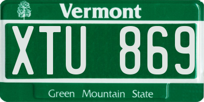 VT license plate XTU869