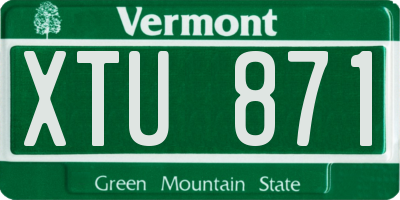 VT license plate XTU871