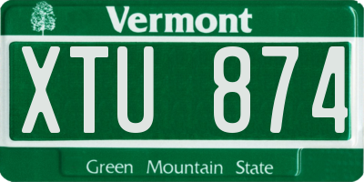 VT license plate XTU874