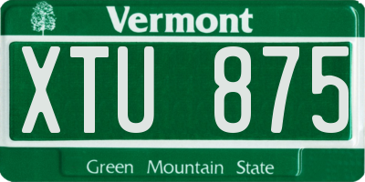 VT license plate XTU875