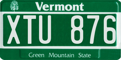 VT license plate XTU876