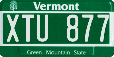 VT license plate XTU877