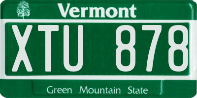 VT license plate XTU878