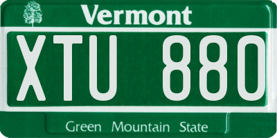 VT license plate XTU880