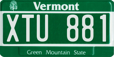 VT license plate XTU881