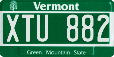 VT license plate XTU882