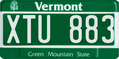 VT license plate XTU883