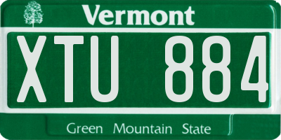 VT license plate XTU884