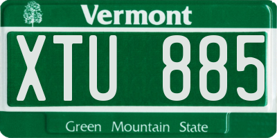 VT license plate XTU885
