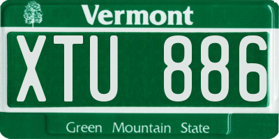 VT license plate XTU886