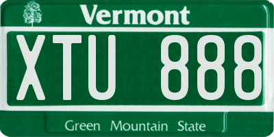 VT license plate XTU888